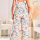 Plus Size Floral Print Sleeveless Wide Leg Jumpsuit