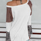 Sequin Patchwork Bell Sleeve V Neck Tunic Top