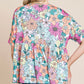 Bohemian Flower Print Flowy Short Sleeve Top
