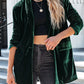 Casual Pocketed Velvet Blazer