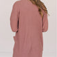 Solid Color Waffle Knit Cardigan with Pocket