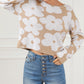 Flower Pattern Cropped Sweater