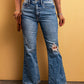 Distressed Flare Leg Jeans