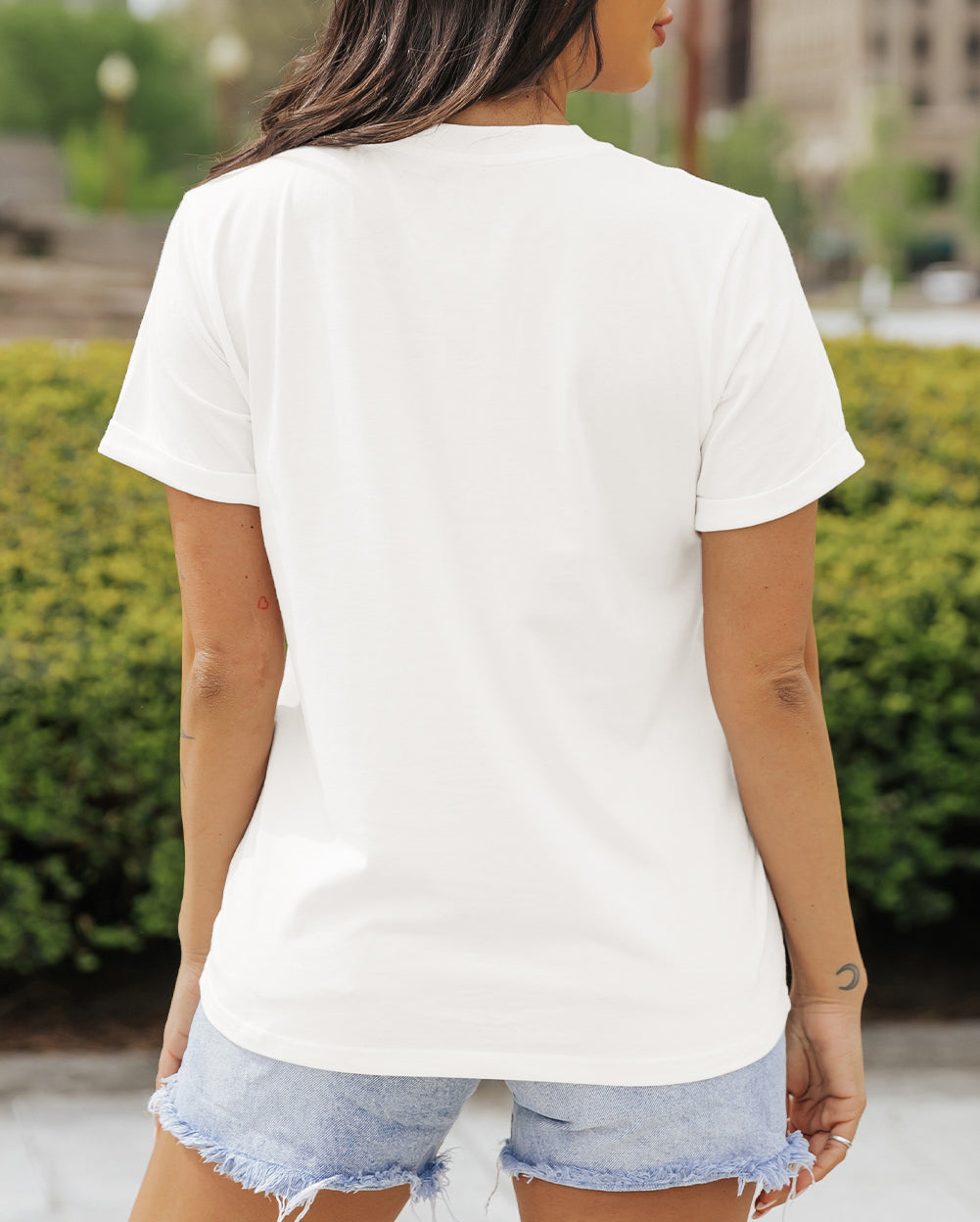 Coconut Tree GOOD TIMES Graphic Crewneck T Shirt