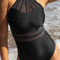 Mesh Splicing Adjustable Straps One Piece Swimsuit