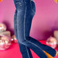 Plus Size High Waist Side Slits Flare Jeans