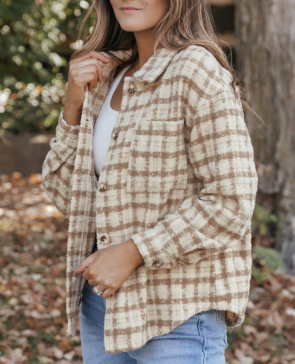 Vintage Plaid Big Chest Pocket Shacket