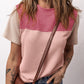 Rib Textured Colorblock T Shirt