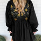 Sequined Stars Flounce Sleeve Ruffled Babydoll Dress