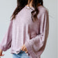 Exposed Seam Drop Shoulder Wide Long Sleeve T Shirt