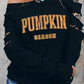 Leopard PUMPKIN SEASON Graphic Ripped Sleeve Sweatshirt