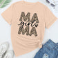 Lovely Mama Girl Leopard Graphic T Shirt