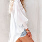 Shirred Cuffs Bubble Sleeve Oversized Shirt