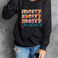 Merry Christmas Painted Crew Neck Graphic Sweatshirt