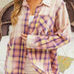 Bleached Plaid Print Exposed Seam Shirt