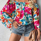 Floral Print Off Shoulder Wide Sleeve Blouse