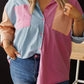 Color Block Chest Pockets Plus Size Shirt