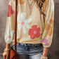 Cute Flower Print Bracelet Sleeve Top