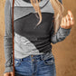 Expose Seam Color Block Ribbed Knit Top