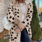 Animal Spotted Pattern Open Front Cardigan