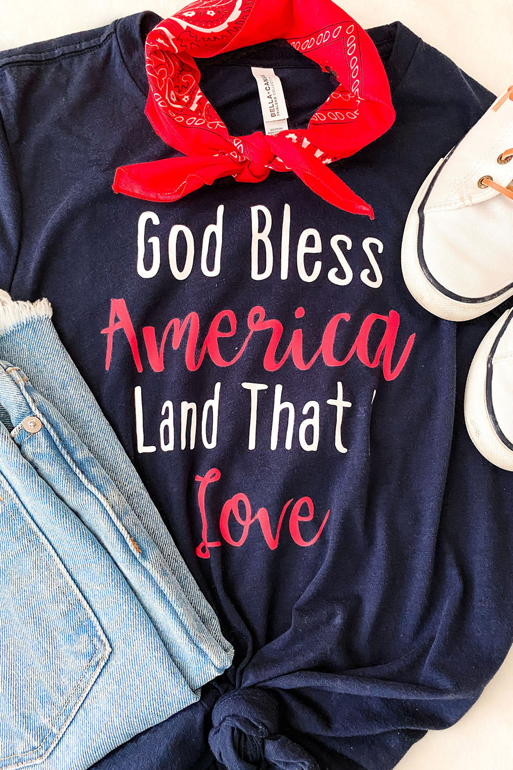 God Bless America Land That I Love Crewneck T Shirt
