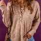 Rib Knit Drop Shoulder Long Sleeve Henley Top