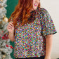 Vibrant Sequin Plus Size Short Sleeve Top