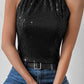 Keyhole Tie Back Sequined Tank Top