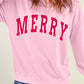 MERRY Alphabet Print Loose Fit Christmas Sweatshirt
