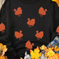 Glittering Turkey Graphic Drop Shoulder Thanksgiving Sweatshirt