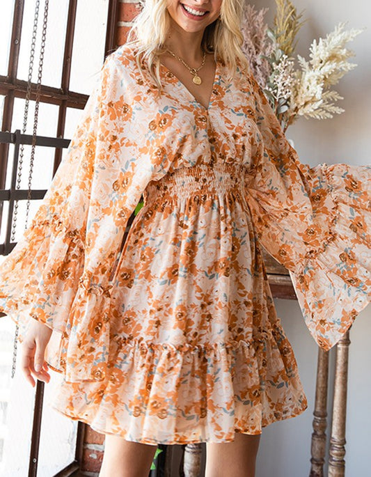 Floral Smocked Waist Dress