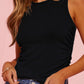 Plain Ruched Side Slim Tank Top