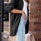 Buttoned Front Drop Shoulder Knitted Cardigan