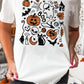 Pumpkin Ghost Print Halloween Crewneck T Shirt