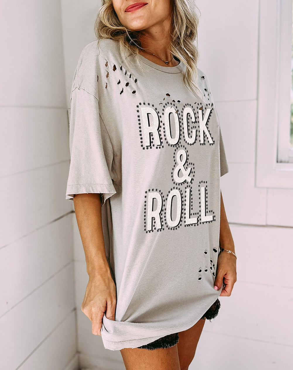 Rock & Roll Graphic Distressed Vintage Tee