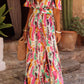 Boho Tie-dye Print V Neck Maxi Dress