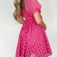 Checkered Puff Sleeve Babydoll Dress