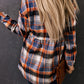 Plaid Button Down Ruffled Shirt Jacket
