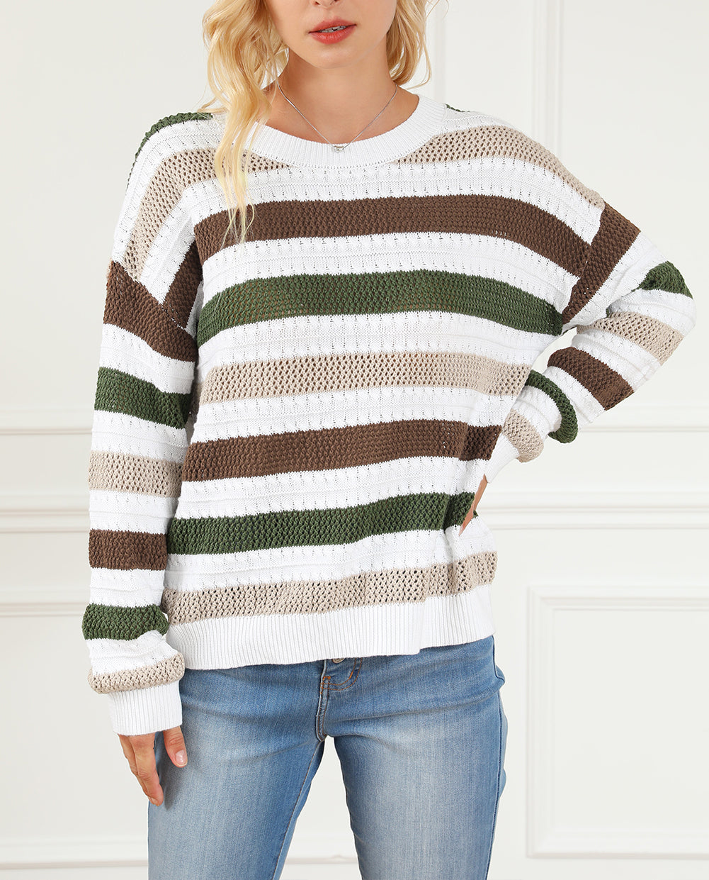 Crochet Hollow out Knit Sweater