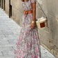Boho Paisley Print Off Shoulder Maxi Dress