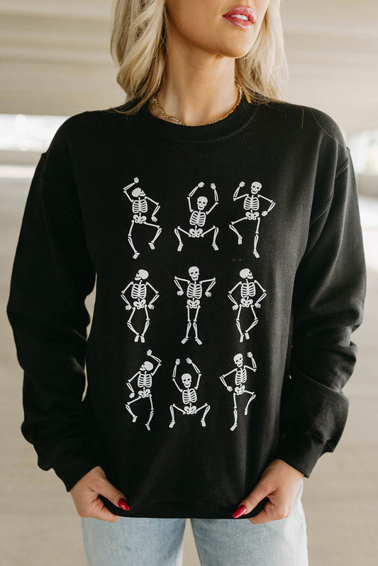 Dancing Skeleton Halloween Graphic Sweatshirt