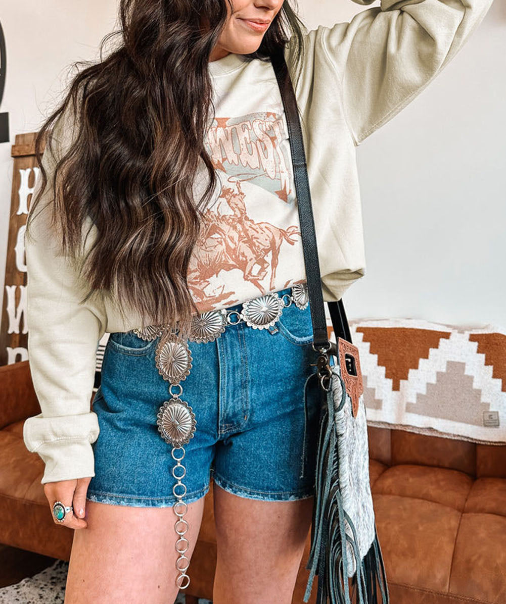 Retro WILD WEST Rodeo Graphic Sweatshirt