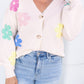 Floral Pattern V Neck Buttoned Plus Size Cardigan