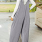 Corded Tie Straps V Neck Wide Leg Jumpsuit