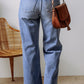 Distressed Raw Hem Straight Leg High Waist Jeans