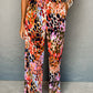 Multicolor Leopard Print Halter Tank Top and Pants Set