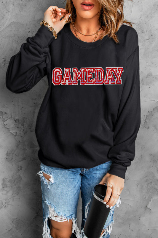 Sequined GAME DAY Rugby Football Season Sweatshirt