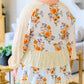 Plus Size Floral Print V Neck Puff Sleeve Blouse