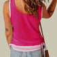 Color Block Patched Pocket Breathable Knit Tank Top