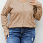Plus Size Textured Drop Shoulder Exposed Seam Top